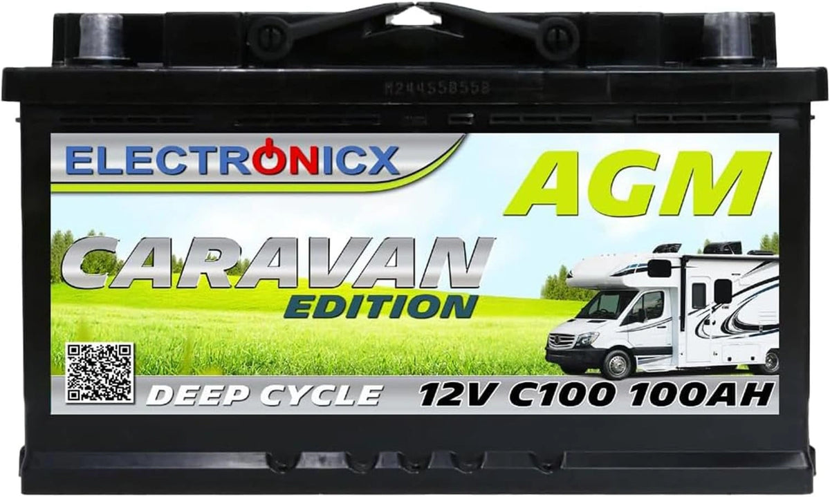 Akumulator Electronicx AGM – akumulator 100 Ah, napięcie 12 V, do zgodnych urządzeń lub pojazdów
