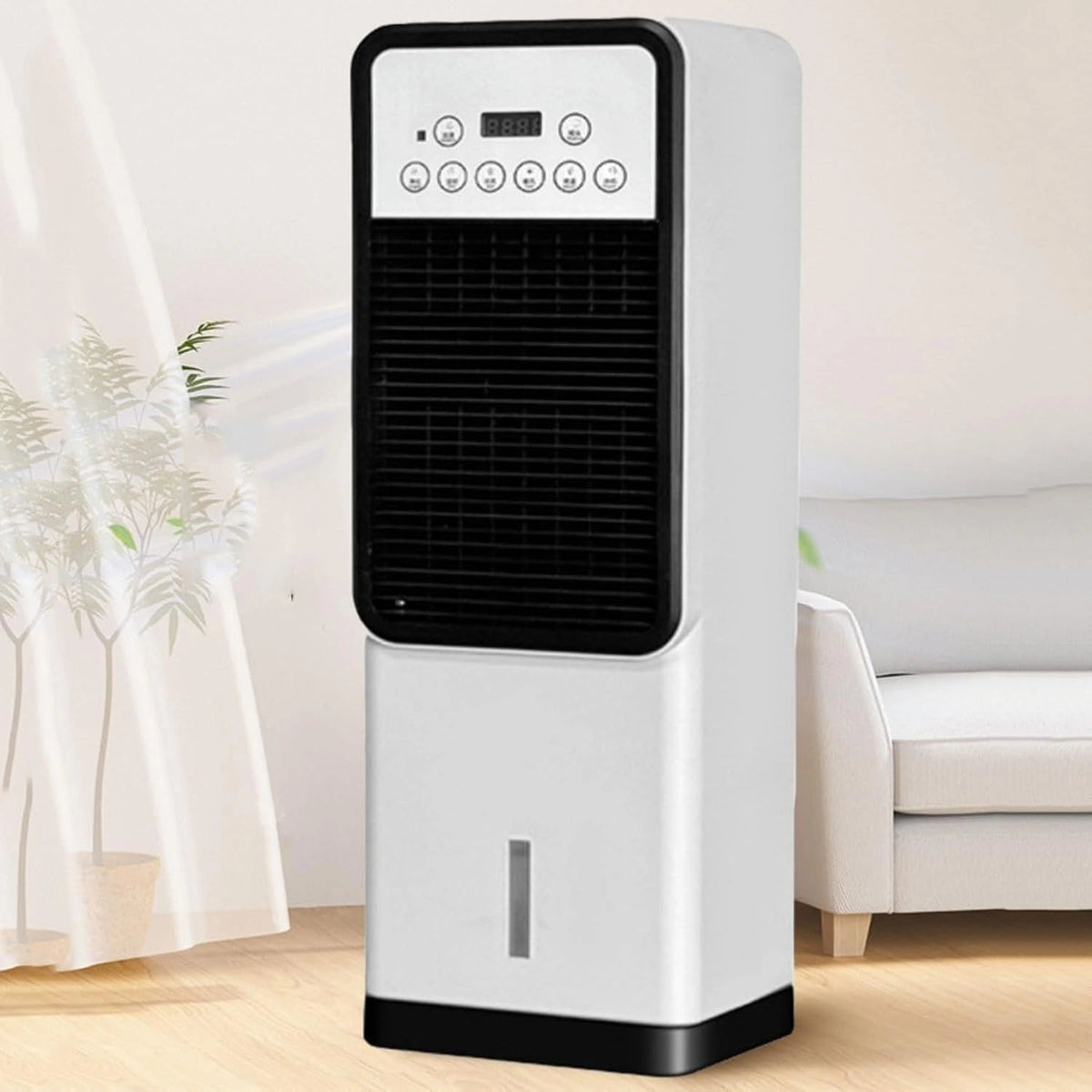 Klimatyzator – konstrukcja 3 w 1, wydajność 12000 BTU, wymiary 23 x 19 x 70 cm, do pomieszczeń domowych