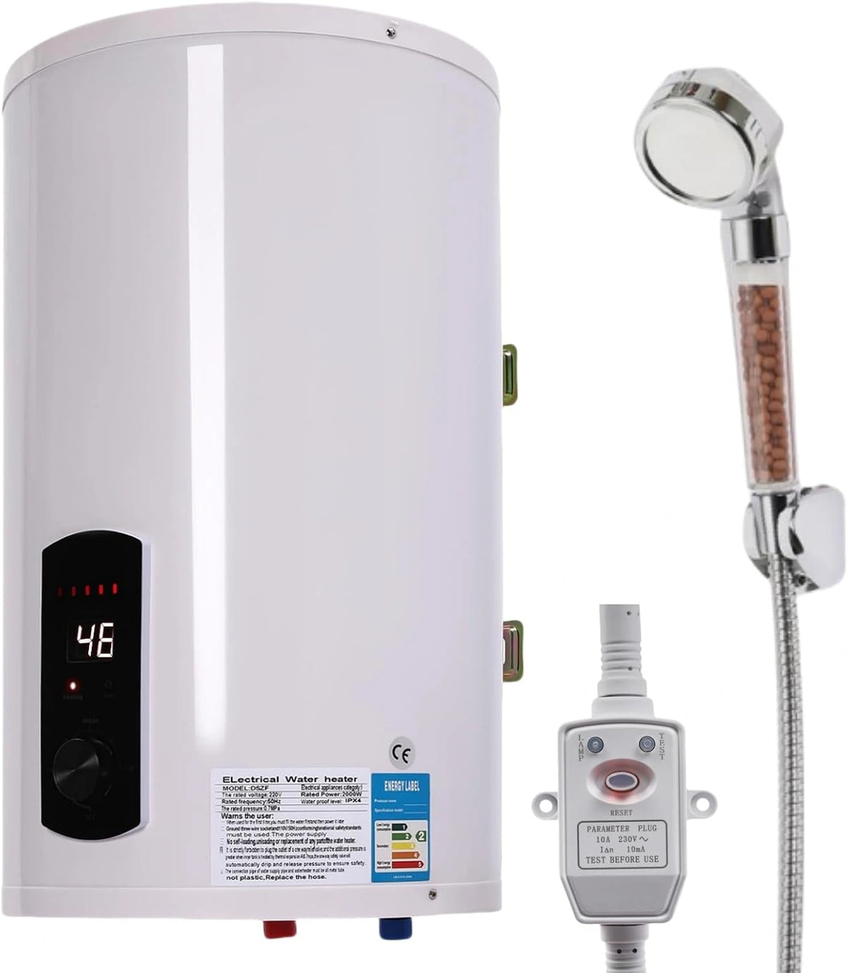Podgrzewacz wody – kolor biały, moc 2000 W, pojemność 30 l, napięcie 220 V, do codziennego zastosowania