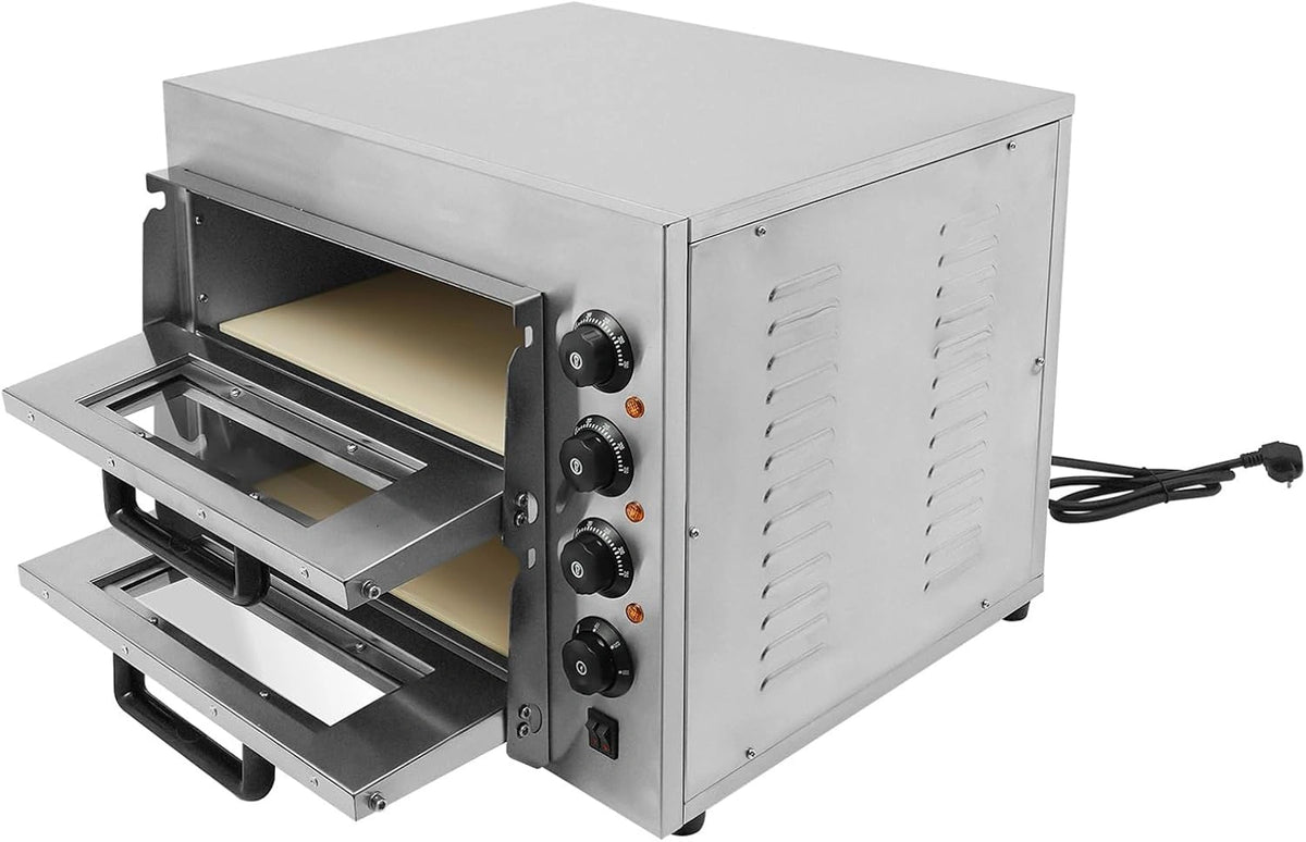 Piec do pizzy – programator czasowy, regulacja temperatury, moc 3000 W, do codziennego zastosowania