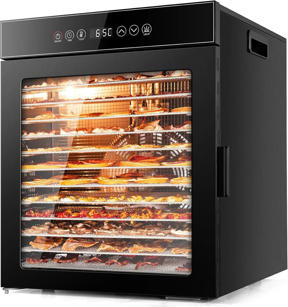 Suszarka do żywności Kwasyo – programator czasowy, regulacja temperatury, kolor czarny, moc 900 W, do codziennego zastosowania