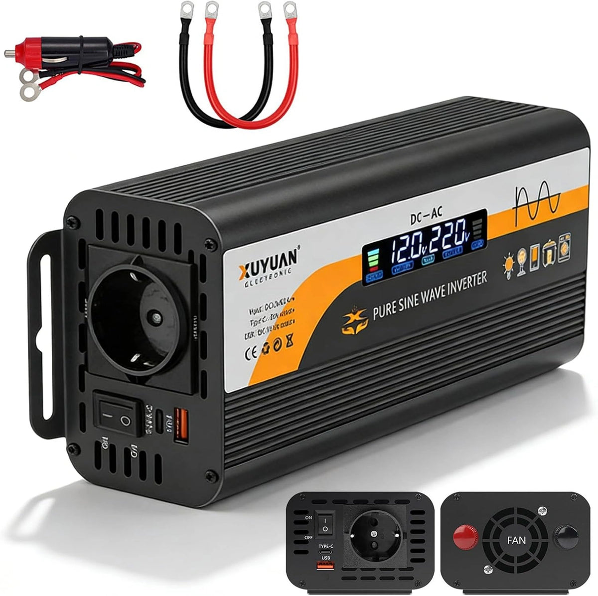 Falownik GAOUTO – moc 700 W, napięcie 12 V, do codziennego zastosowania