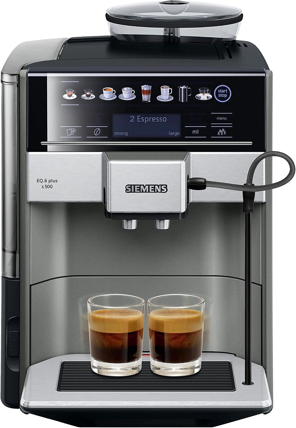 Ekspres do kawy Siemens TE655203RW – kolor czarny i srebrny, moc 1500 W, pojemność 1,7 l, do domu lub biura