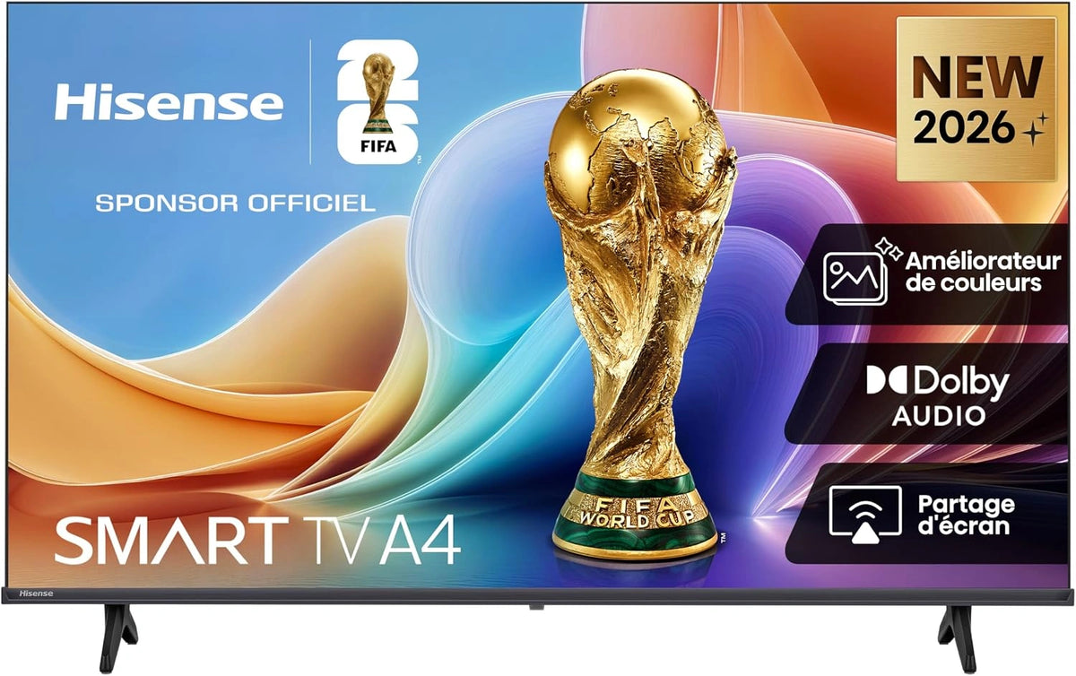 Telewizor Hisense 40A4S – łączność Wi-Fi, kolor czarny, do domu lub pojazdu rekreacyjnego