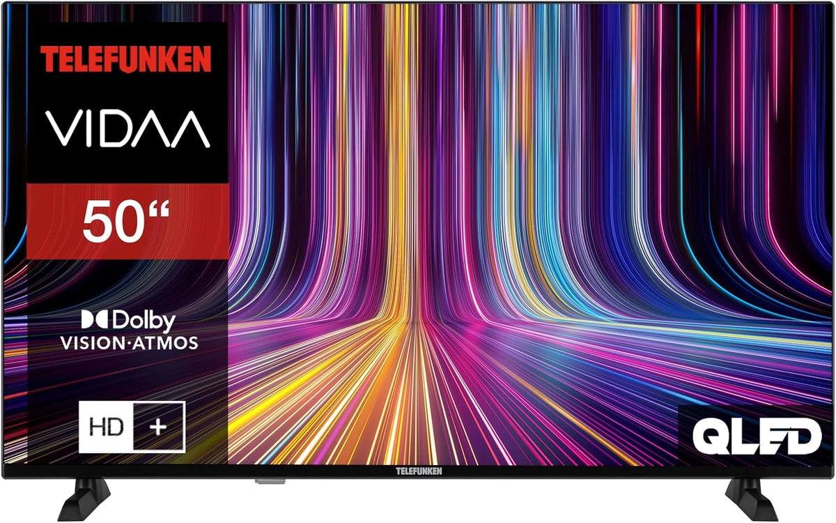 Telewizor Telefunken QLED – kolor czarny, do domu lub pojazdu rekreacyjnego