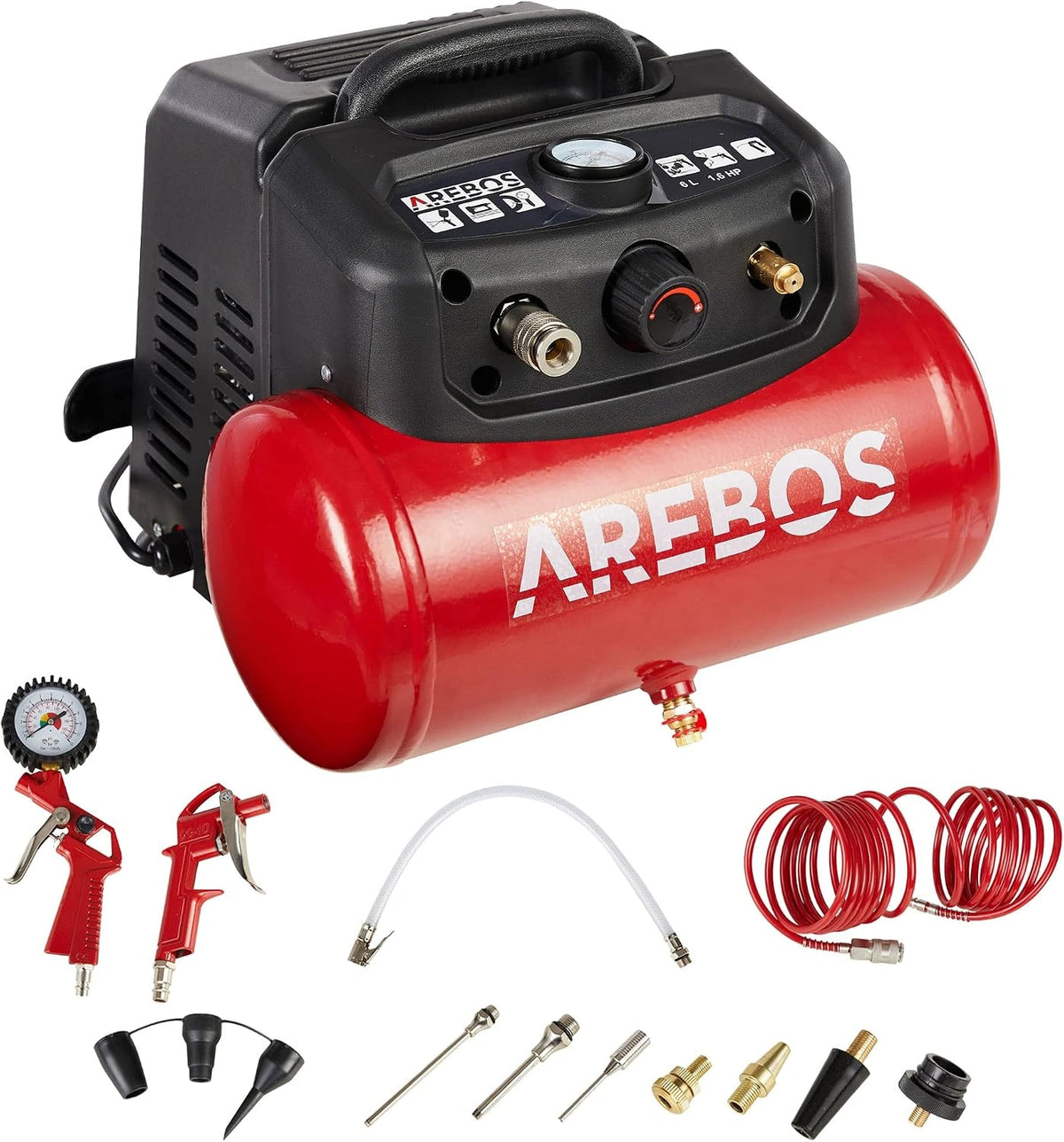 Zestaw elektronarzędzi Arebos – moc 1200 W, pojemność 6 l, do prac warsztatowych i remontowych