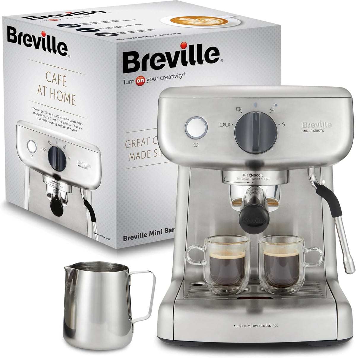 Ekspres do kawy Breville – kolor srebrny, do domu lub biura